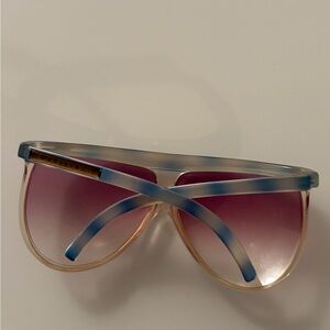 Courréges Gradient Pink Shield Sunglasses with Blue Frame